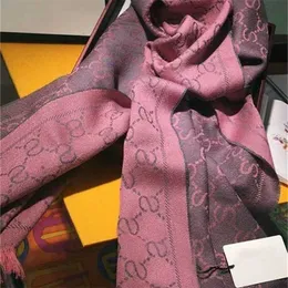 30% OFF Cinza pó jacquard padrão cachecol de lã de malha com letras femininas xale de viagem adequado para colares de outono e inverno