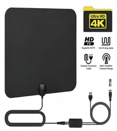 HDTV Antenna TV Digital HD 80 -мильный диапазон Skywire TV Indoor 1080p 4K 16 -футовый кабель Coax Easy Установка Высокий прием Amplied7675750