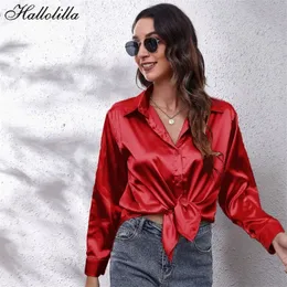 Satijnen Blouse Shirt Zijden Tops Elegante Lange Mouw Losse Damesblouses Camisas De Mujer Lente Herfst Streetwear Vrouwen Kleding 231227