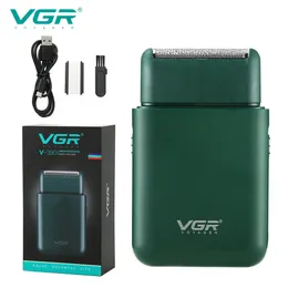 VGR Rasoio per auto portatile maschio elettrico Mini Push Bianco alternativo da barba V390 231225
