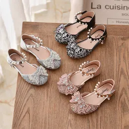 Girls Princess Shoes Baby Kids Leather Shoes Rhinestone Infant Choildler Children Foot Foot Protect