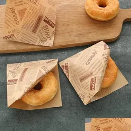 Pişirme Hamam Aletleri Paket Paket Gıda Paketi Yağlı Kağıt Torba Sandviç Donut Sargacı Hamburger Mutfak Aksesuarı LX4995 D DH0BI