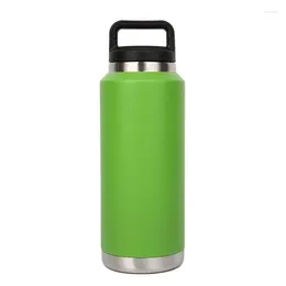Water Bottles Standard Mouth Stainless Steel Vacuum Insulated Bottle Lid With Wide Handle 18oz 36oz 64oz Car Cup Sports Pot