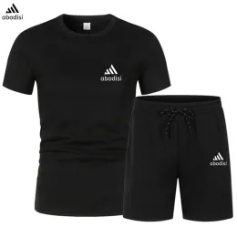 Män spårdräkt designer märke populärt mode high street bomull kort hylsa t-shirt och shorts tröjor lösa andningsbara män och kvinnor y2k3