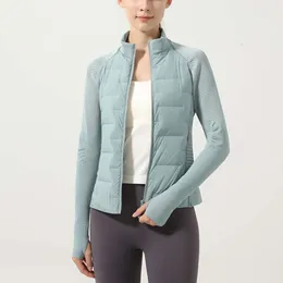 Coatwomen Mackages Chaqueta deportiva de invierno Plumón de ganso para mayor calidez Ajuste delgado Empalme sin costuras Ropa ligera para correr y fitness 416