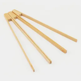 Bambu kök verktyg mat tong bambu brödstödspasta tong salladklipp för plattpresentation multi ändamål naturligt bordsartiklar lx6312