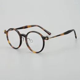 Sonnenbrillen Frames Männerrahmen Brillen rund um Japan handgefertigtes Titunium Optical RLT5886 Frauen Männer verschreibungspflichtige Farbtöne
