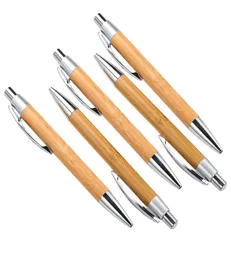 Holzproduktfirma Eco Promo Marketing -Gravel -Logo Klicken Sie auf natürliche Bambus Ball Stift Kugelschreiber Schreibschreibabschreibungen2833408