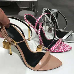 Top quality 10.5cm high open pointed toes Stiletto heel sandals adjustable buckle ankle strap shoes suit for party women's Luxury Designers factory footwear with box