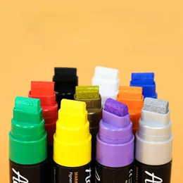 10 Color Acrylic Marker Pen Set 15mm Felt Tip Waterproof and Sun Resistant Children's DIY Hand Drawn Graffiti Special Art Brush 231227