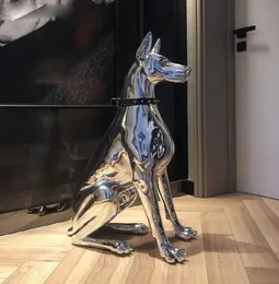 Deko-Objekte Figuren 1 Stück Skulptur Dobermann Hund große Kunst Tierstatuen Figur Raumdekoration Harzstatue Ornam8697609