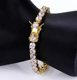 Hiphop tennisarmband bling moissanite diamant bling 18k real guld pläterade män kvinnor smycken 4mm 5mm 6mm9552850