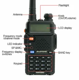 Walkie Talkie BF UV5R Zwei-Wege-Radio-Scanner, Handgerät, Polizei, Feuerwehr, HAM, drahtloser Transceiver3158537