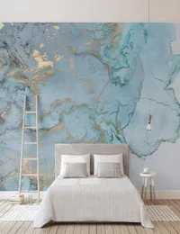 Papier peint personnalisé pour murs papier peint Po personnalisé 3D stéréo marbre bleu papier peint peintures murales Papel De Parede3075232