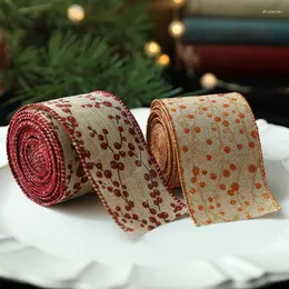 Shopping Bags 2PCS Factory Direct Sales Christmas Imitation Hribbon Rred Fruit Ribbon Gift Packaging Decorations