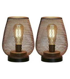 Lampy stołowe metalowa lampa klatki akcent bezszrocza z żarówką LED Bateria nocna na wesela Gardenegg Kształt 9479403