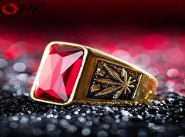 Neue Punk Domineering Titan Stahl Ringe für Männer Blut Rot Weiß Gold Schwarz Zirkonia Eingelegten Männlichen Finger Band235t7389690