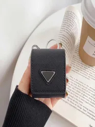 Mode Desinger Airpod Cases Backpack Style 4 Colors AirPods Package Invertered Triangle Mönster med nyckelring DSJK46086306358012834