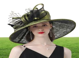 FS Mor Bayanlar Büyüleyici Şapkalar Düğün Kentucky Derby Şapkaları Kadınlar için Çiçek Şapkaları Büyük Geniş Brim Fedora Organza Şapka Kilisesi 201107300236