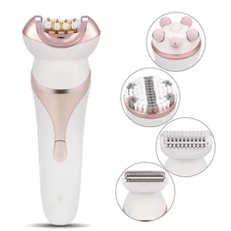 4 In1 Electric Epilator Zestaw damskiej golarki twarz Body Usuwanie włosów Lady Razor Bikini Hair Trimmer Remover Wet Dry 231227