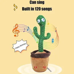 Peluga di cactus danzante con una funzione di discussione e canto ripetuta USB Record Early Education Funny Gift 231228