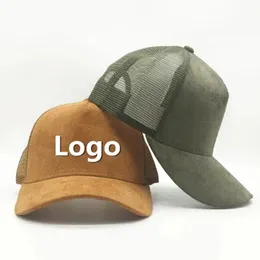 Женская кепка дальнобойщика для взрослых и мужчин, однотонная сетчатая шляпа с вышивкой на заказ, замшевая кожаная спортивная бейсбольная кепка gorros 231228