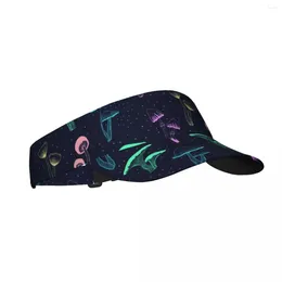 Berets Neon Cogumelos Verão Air Sun Chapéu Visor UV Proteção Top Vazio Esportes Golf Running Sunscreen Cap