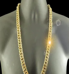 18 K gelbe gf Goldkette fest schwere 10 mm XL Miami Kubaner Curn Link Halskette7312268