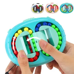 Rotating Magic Beans Cube Fingertip Fidgeted Toys Kids Adults Stress Relief Spin Bead Puzzles Children Education Intelligence