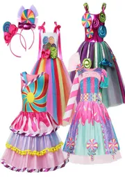 Vestito da carnevale per caramelle per ragazze Purim Festival Fancy Lollipop Costume Bambini Abiti estivi Tutu Dressy Party Ball Gown1767952