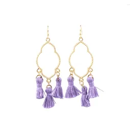 Orecchini penzolanti inverno è arrivato vendendo Hollow 3 Cotton Colorful Nappel Drop Earrings for Women Girls Fashion Retro Jewelry Accessori