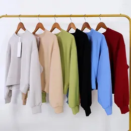 Hoodies femininos elogios da tripulação do pescoço do pescoço confortável de cor de cor sólida color