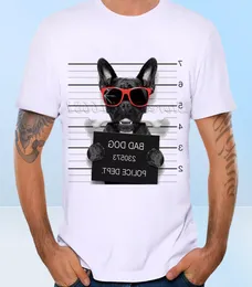 Nowy przyjazd 2020 Summer Fashion French Bulldog Dog Police Dept Funny Design T Shirt Men039s Wysokiej jakości psa Tops TEES9499238