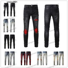 Amirly Amari Amri Amirirly Am Ami Ri Jeans 2J23 2023 New Arrivals Mens AM2 Luxury Designers Amiriliness Denim Purple Am2 Jeans HolesAMズボンJean CoolGuy Bike 906V