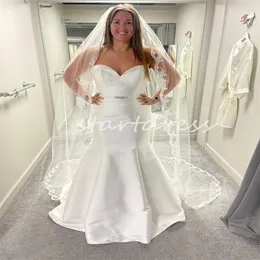 Minimalist Mermaid Boho Wedding Dress With Beaded Sweetheart Beaded Belt Country Civil Beach Bridal Gowns Plus Size Bride Dress Charming Robe De Mariage 2024