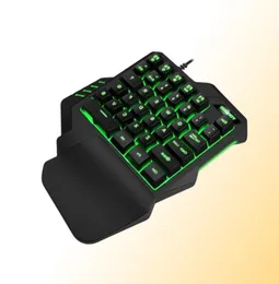 Tastiera da gioco cablata a una mano Tastiera USB professionale da tavolo retroilluminata a LED per mano sinistra ergonomica con Wirst per giochi3304531