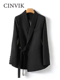 Cinvik Frau zweiteilige Set Anzüge Büro -Blazer -Sets -Outifits Anzug tragen Frauen Kleidung Frauenkleidung 231227