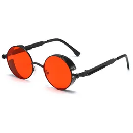 스팀 펑크 안경, 새로운 세련된 둥근 선글라스, 레트로 안경, 남성과 여성을위한 트렌디 한 선글라스
