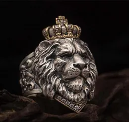 Punk Animal Crown Lion Ring للرجال من الذكور المجوهرات القوطية 714 Big Size230531527398918