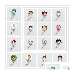 Wholesale Cute Korea Badge Reel Retractable Pl Buckle Id Card Holder Reels Belt Clip Hospital School Office Supplies Anti-Lost Drop Dhamg