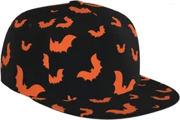 Ballkappen Halloween Fledermäuse Baseball Cap Verstellbarer Schnapphut für Männer Frauen Hip Hop Flat Bill Brim Dad Hats Hüte