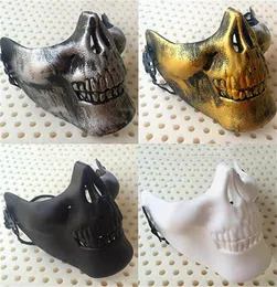 Máscara carnaval presente de crânio assustador esqueleto de paintball inferior meia -face máscara guerreiros máscara protetora para máscara de festa de halloween7665214
