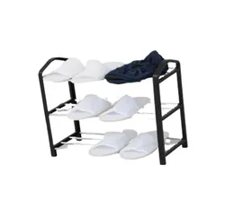 CellDeal 3 Tiers Modern Shoe Rack Hold Room Solid Room Organizer Shoff Rask Multifunctional Bedroom Storage Mose Black 204786304