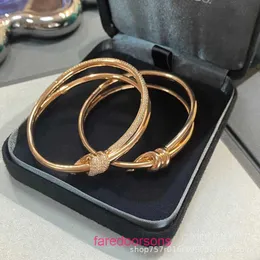 Wysokiej jakości tifannissm 18K Gold OT Holiday Gift Bransoletka biżuteria Seiko Knot Seria Bransoletka Kobieta V Gold Material Guing Ailing To samo proste i z oryginalnym pudełkiem