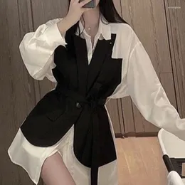 Women's Suits White Shirts Women's Design Sense Small Crowd 2023 Style Slim Waist Long Sleeve Top Blazer Feminino Alfaiataria