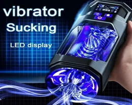 Brinquedo sexual massageador boceta falsa monitor lcd máquina de sucção vagina de aquecimento de carro real para homens adultos carregamento usb 3964841