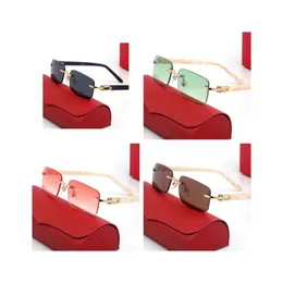 2024 okulary Buffalo Horn Okulasy przeciwsłoneczne Klasyczne luksusowe luksusowe prostokątne okulary wielokolorowe okulary przeciwsłoneczne Hurtowe z pudełkowymi miarami Crescent Carti