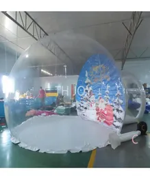 attività di giochi all'aperto per navi Globo di neve gigante gonfiabile di Natale Globo di neve a grandezza umana con tunnel per adulti e bambini1310332