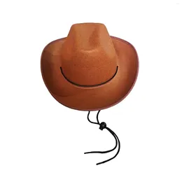 Berets Cowboy Hat For Men Wide Brim Cap Stylish Costume Accessories Halloween Club Bar Music Festival Stage Performance Fancy Dress