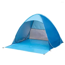 Tents And Shelters Beach Tent Utomatically Popping 6 Steel Pegs Big Sand Pockets Coated Polyester For Camping Outdoor